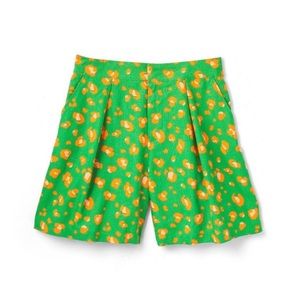 Tabitha Brown cheetah print linen shorts.